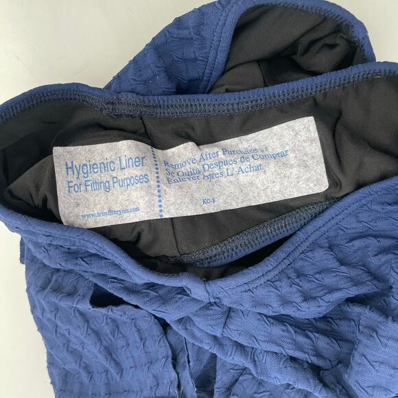 SHOSHANNA Swimsuit Size 4 One Piece Navy One Shoulder Ruffle Textured NWT Swim - Picture 16 of 16